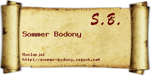 Sommer Bodony névjegykártya